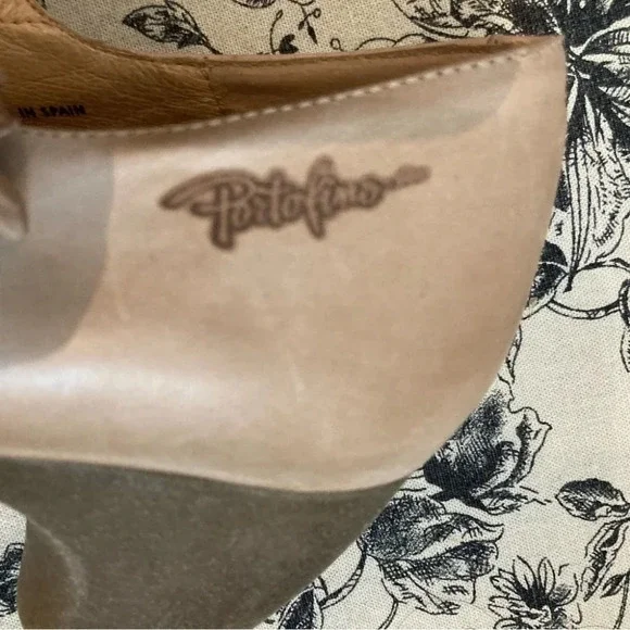 PORTOFINO Sz 41 Heeled Sandal With  Velcro Closure Adorned with Flower - Picture 10 of 16